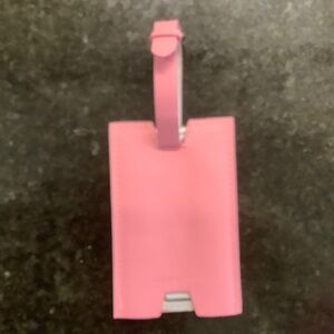 Pink Leather Slim Luggage Tag